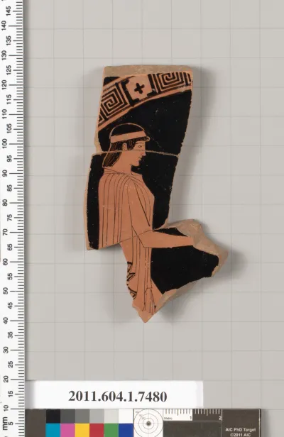 Terracotta fragment of a kylix (drinking cup)