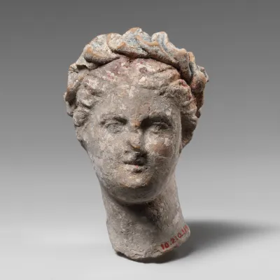 Terracotta head of a woman