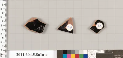 Terracotta fragments of kylikes (drinking cups)