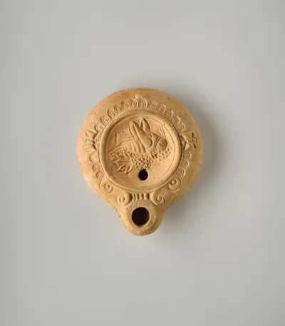 Terracotta oil lamp