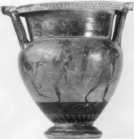 KRATER, COLUMN (ATHENIAN, BLACK-FIGURE)