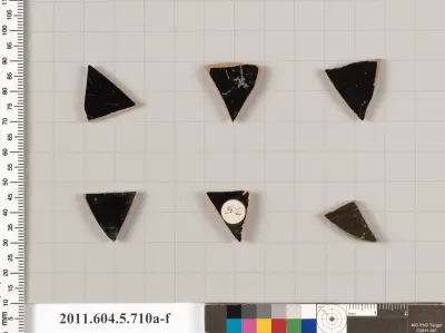 Terracotta fragments of kylikes (drinking cups)