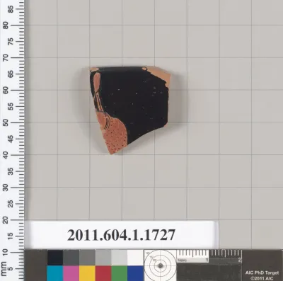 Terracotta rim fragment of a kylix (drinking cup)