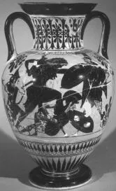 AMPHORA, NECK (ATHENIAN, BLACK-FIGURE)