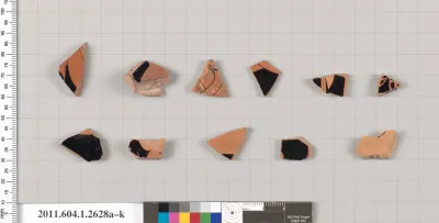 Terracotta fragments of kylikes (drinking cups)