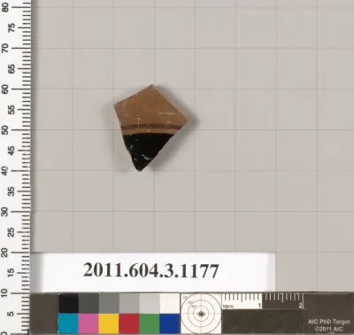 Terracotta fragment of a mastoid (drinking cup with narrow base) or a kyathos (cup-shaped ladle)