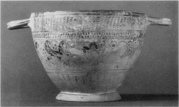SKYPHOS (CORINTHIAN, BLACK-FIGURE)