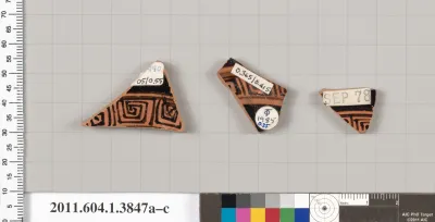 Terracotta fragments of kylikes (drinking cups)