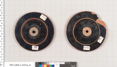 Terracotta fragments of kylikes (drinking cups)