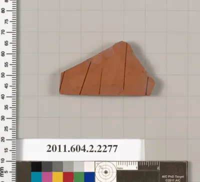 Terracotta fragment of a pot; glazed on the inside