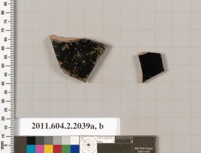 Terracotta fragments of pots; unglazed on the inside