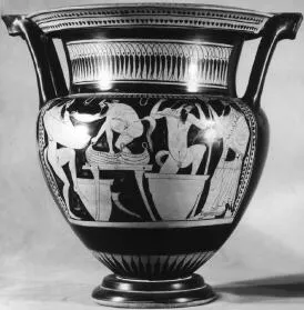 KRATER, COLUMN (ATHENIAN, RED-FIGURE)
