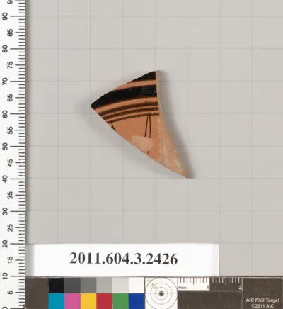 Terracotta fragment of a kylix: eye-cup (drinking cup)