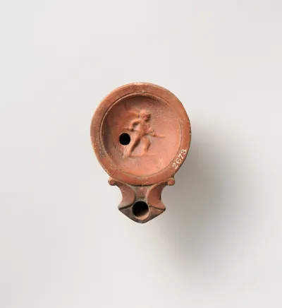 Terracotta oil lamp
