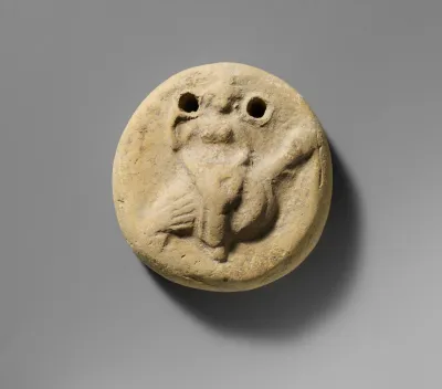 Terracotta disk with Aphrodite riding on a goose