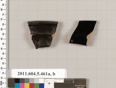 Terracotta rim fragments of kylikes (drinking cups)
