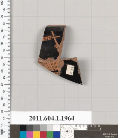 Terracotta rim fragment of a kylix (drinking cup)