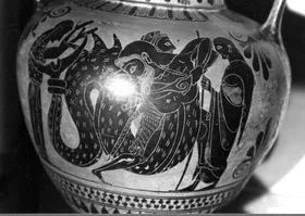 AMPHORA, NECK (ATHENIAN, BLACK-FIGURE)