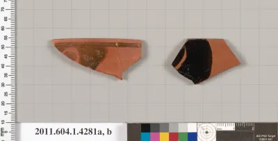 Terracotta rim fragments of kylikes (drinking cups)