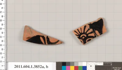 Terracotta fragments of kylikes (drinking cups)