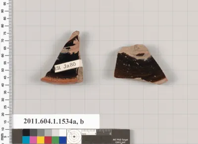 Terracotta fragments of kylikes (drinking cups)