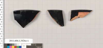 Terracotta fragments of kylikes (drinking cups)