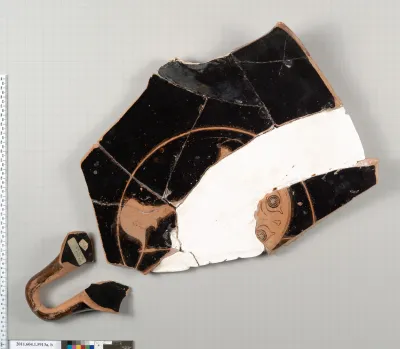 Terracotta fragments of a kylix (drinking cup)