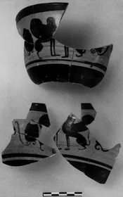 SKYPHOS, FRAGMENTS (ATHENIAN, BLACK-FIGURE)