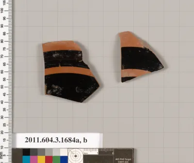 Terracotta fragments of kylikes: Band or lip cups (drinking cups)