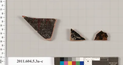 Terracotta fragments of kylikes (drinking cups)