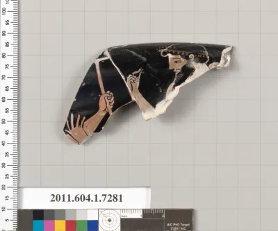 Terracotta rim fragment of a kylix (drinking cup)