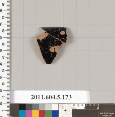 Terracotta rim fragment of a kylix (drinking cup)