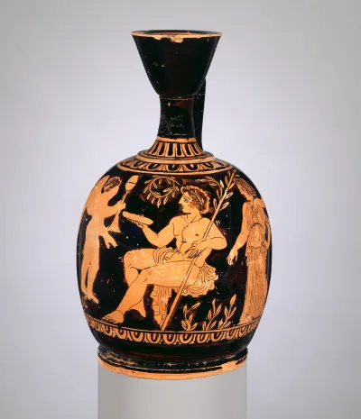 Terracotta squat lekythos (oil flask)