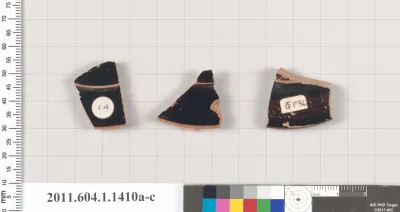 Terracotta fragments of kylikes (drinking cups)