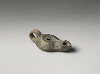 Terracotta oil lamp