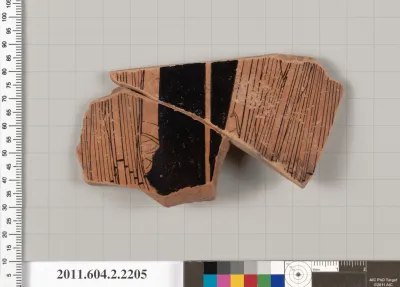 Terracotta fragment of a pot; unglazed on the inside