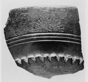 CHALICE, FRAGMENT (ETRUSCAN, BUCCHERO)
