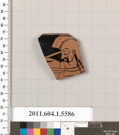 Terracotta rim fragment of a kylix (drinking cup)
