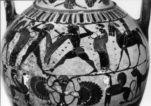 AMPHORA, NECK (ATHENIAN, BLACK-FIGURE)