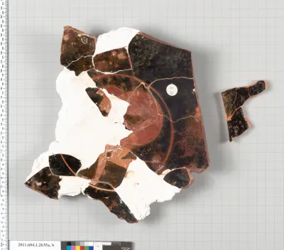 Terracotta fragments of a kylix (drinking cup)