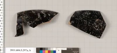 Terracotta rim fragments of a kylix (drinking cup)