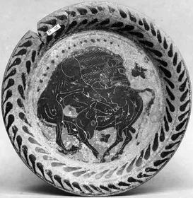 PLATE (ATHENIAN, BLACK-FIGURE)