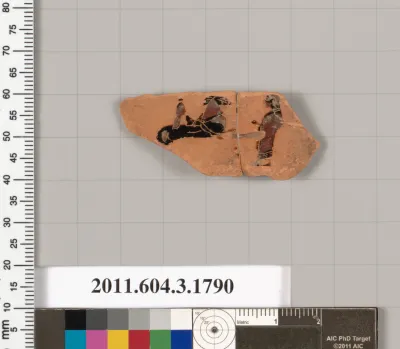 Terracotta rim fragment of a kylix: Lip cup (drinking cup)