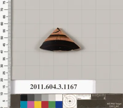 Terracotta fragment of a mastoid (drinking cup with narrow base) or a kyathos (cup-shaped ladle)