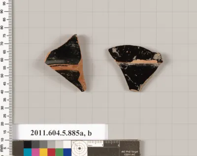 Terracotta fragments of kylikes (drinking cups)