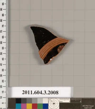 Terracotta fragment of a kylix (drinking cup)
