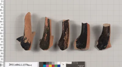 Terracotta fragments of kylikes (drinking cups)