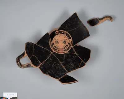 Terracotta kylix: eye-cup (drinking cup)