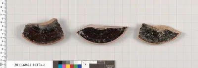 Terracotta fragments of kylikes (drinking cups)