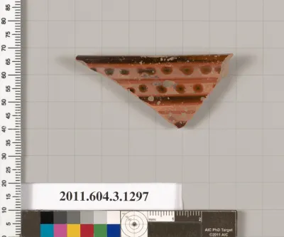 Terracotta rim fragment of a skyphos (deep drinking cup)